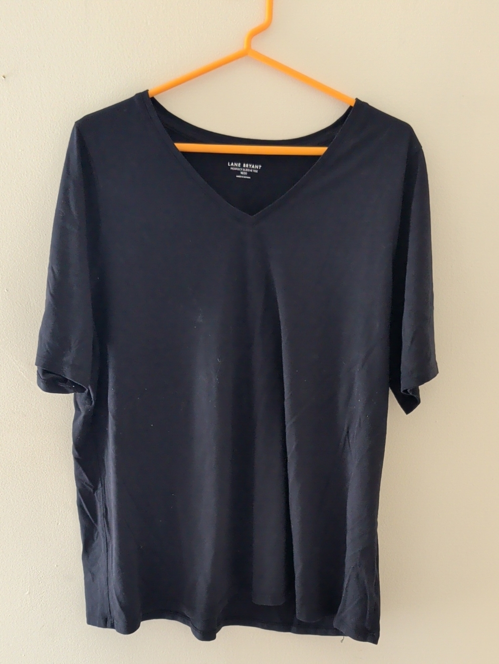 Lane Bryant Black V-Neck Perfect Sleeve Tee